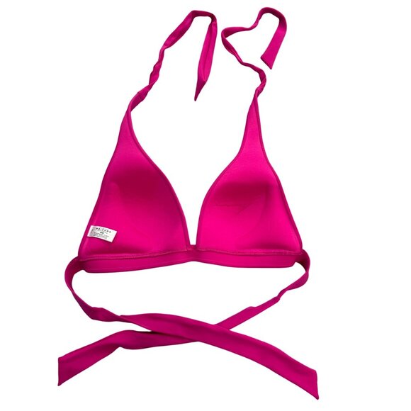 Arizona Bikini‎ Top Womens M Pink Push Up Padded Triangle Halter Wrap Ties Swim - Picture 2 of 6